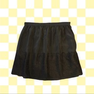 Silky Lace Black Skirt